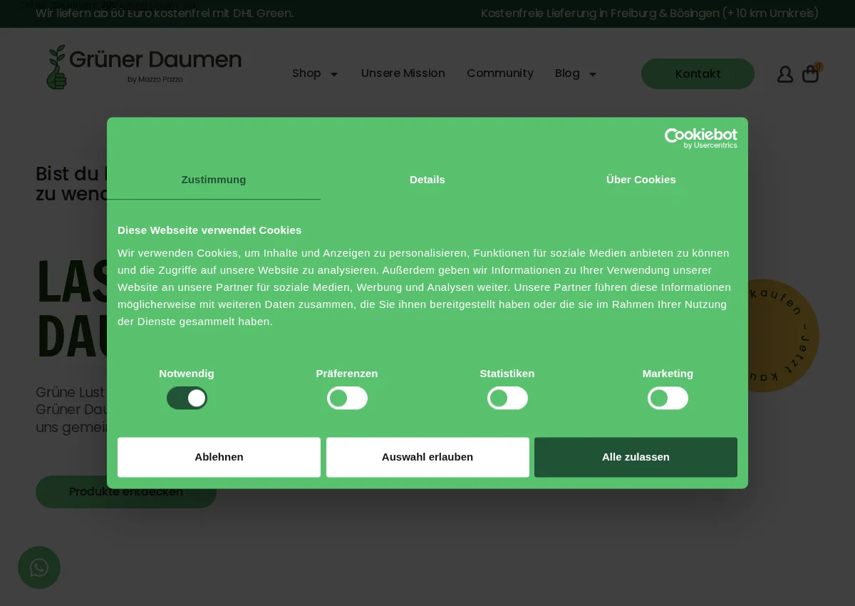 Store homepage
