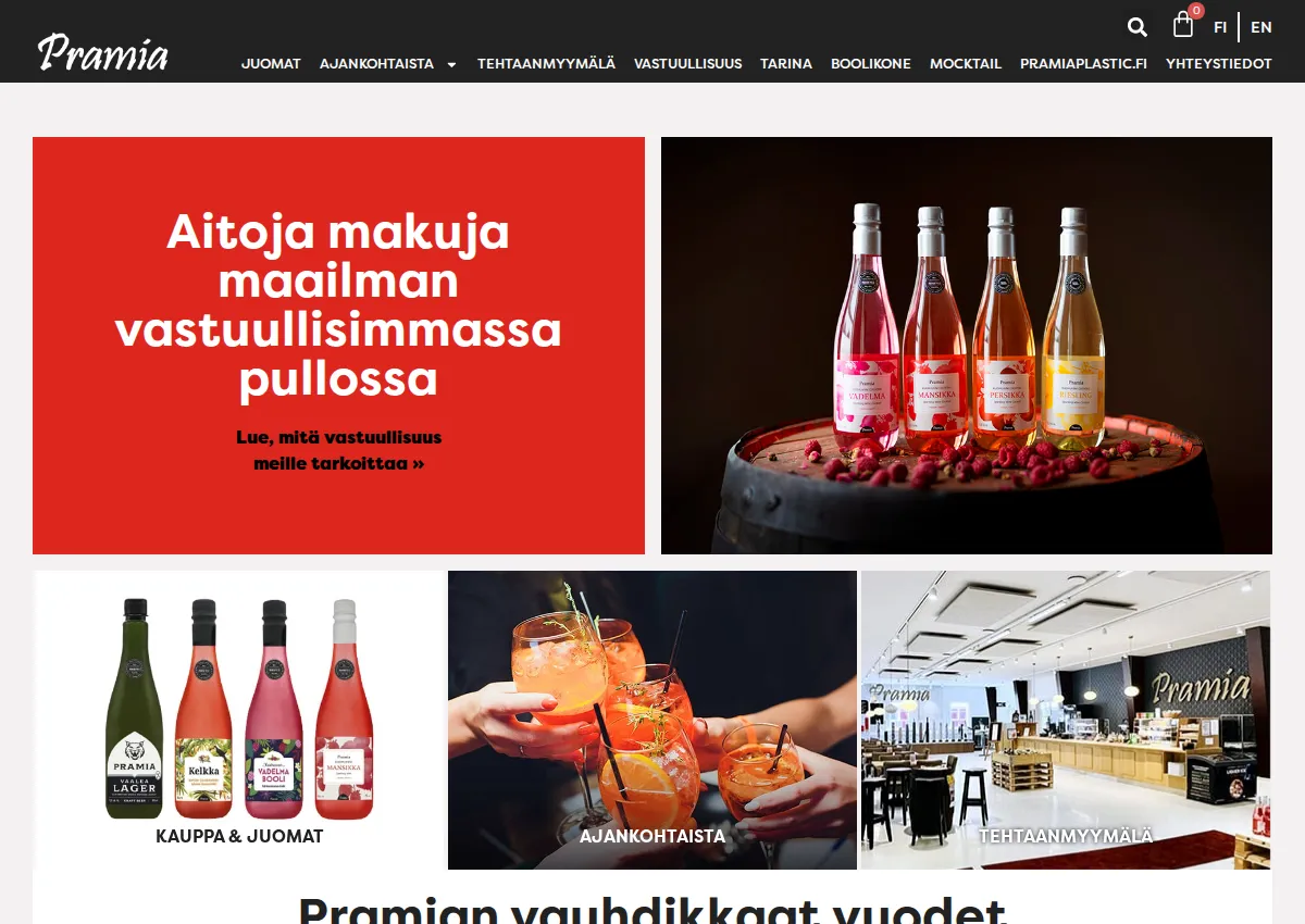 Store homepage
