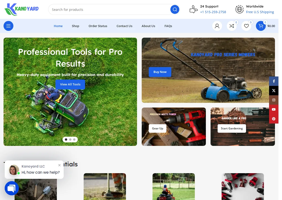 Store homepage