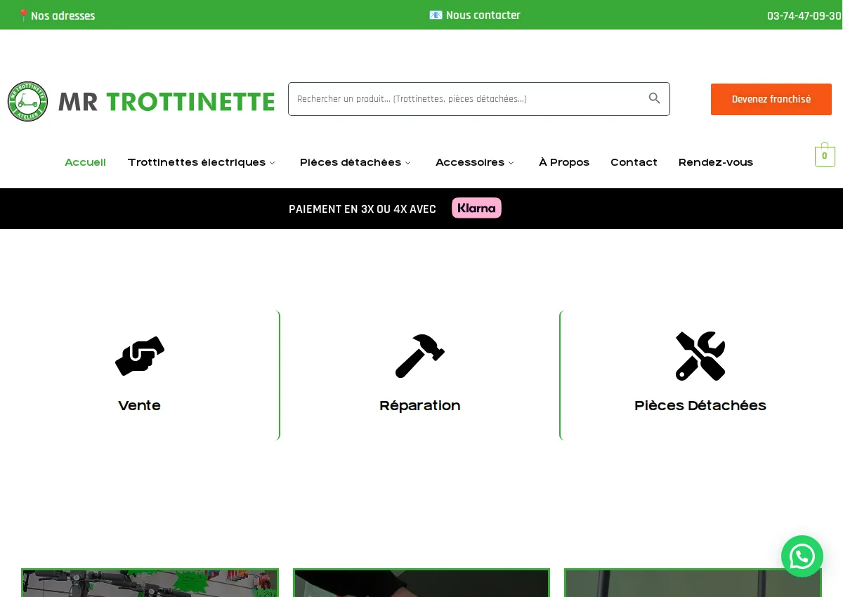 Store homepage