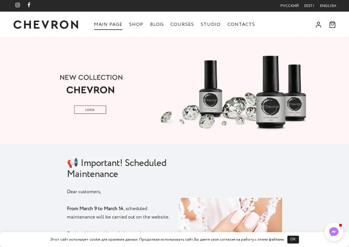 Store homepage