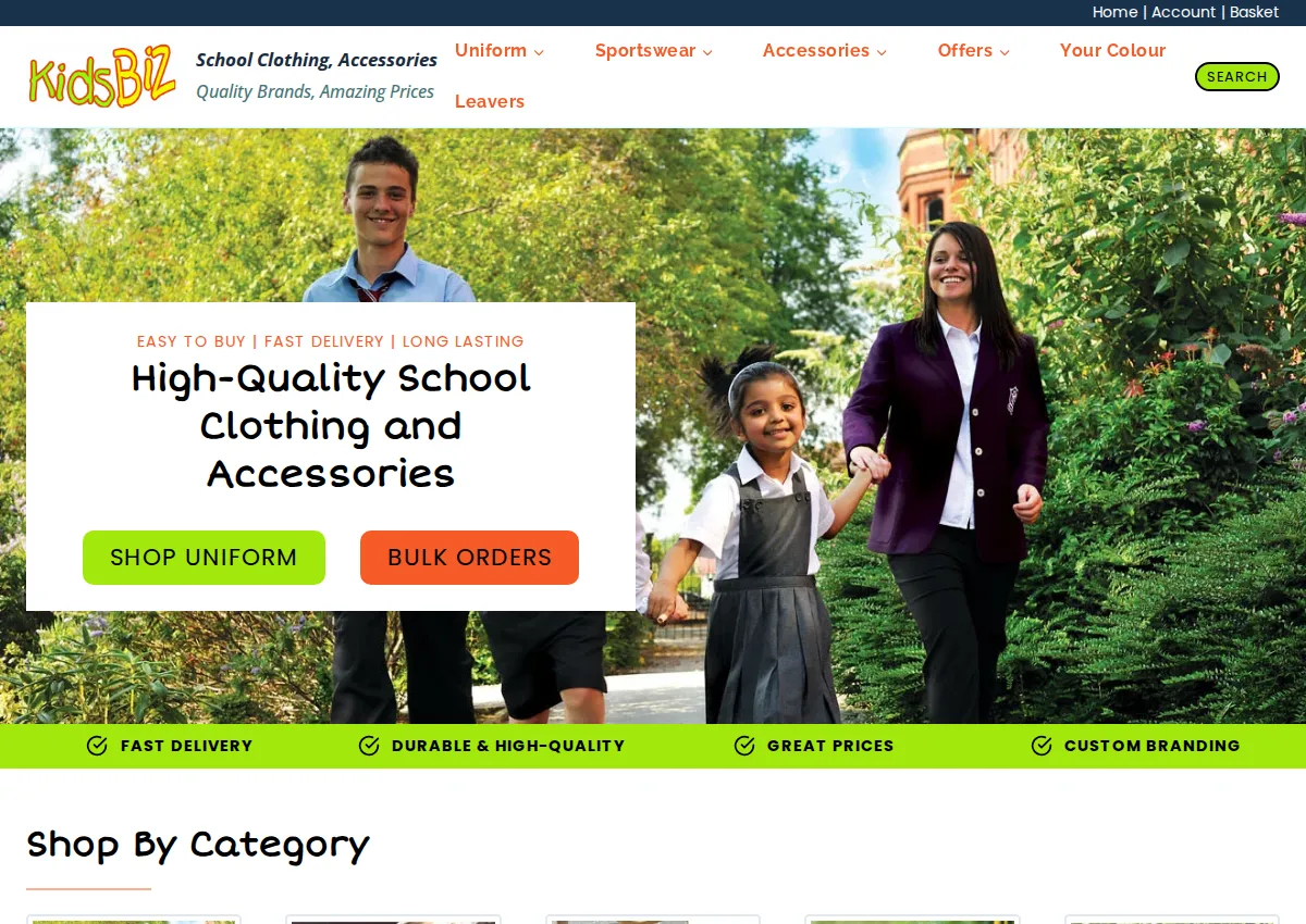 Store homepage