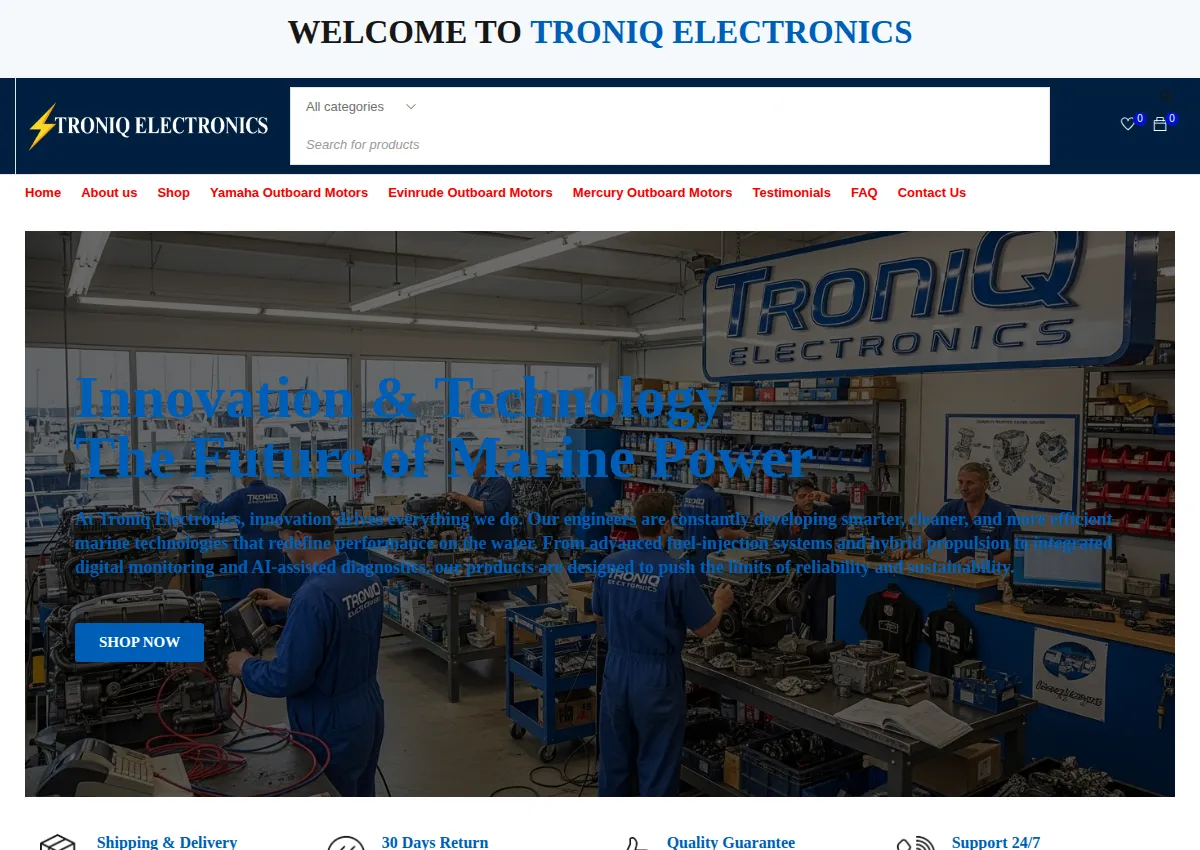 Store homepage