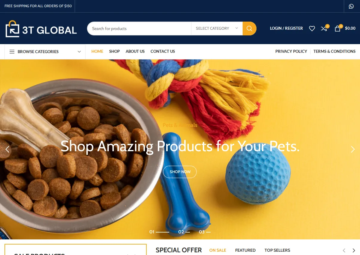 Store homepage