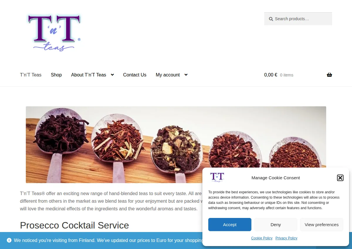 Store homepage