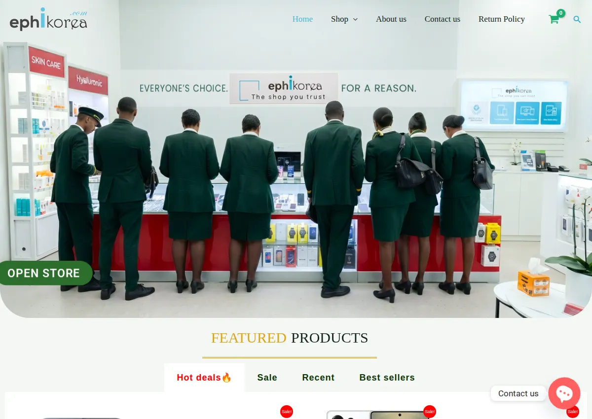Store homepage