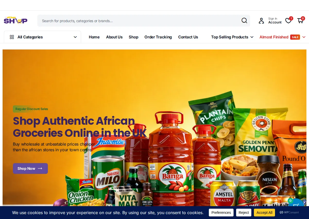 Store homepage