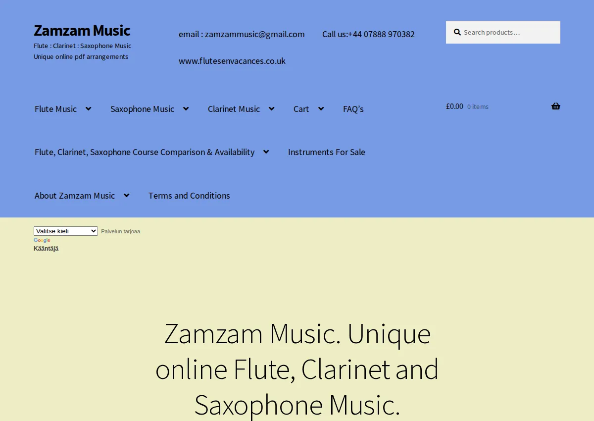 Store homepage