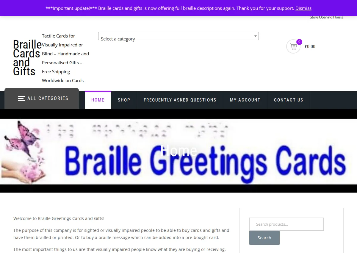 Store homepage