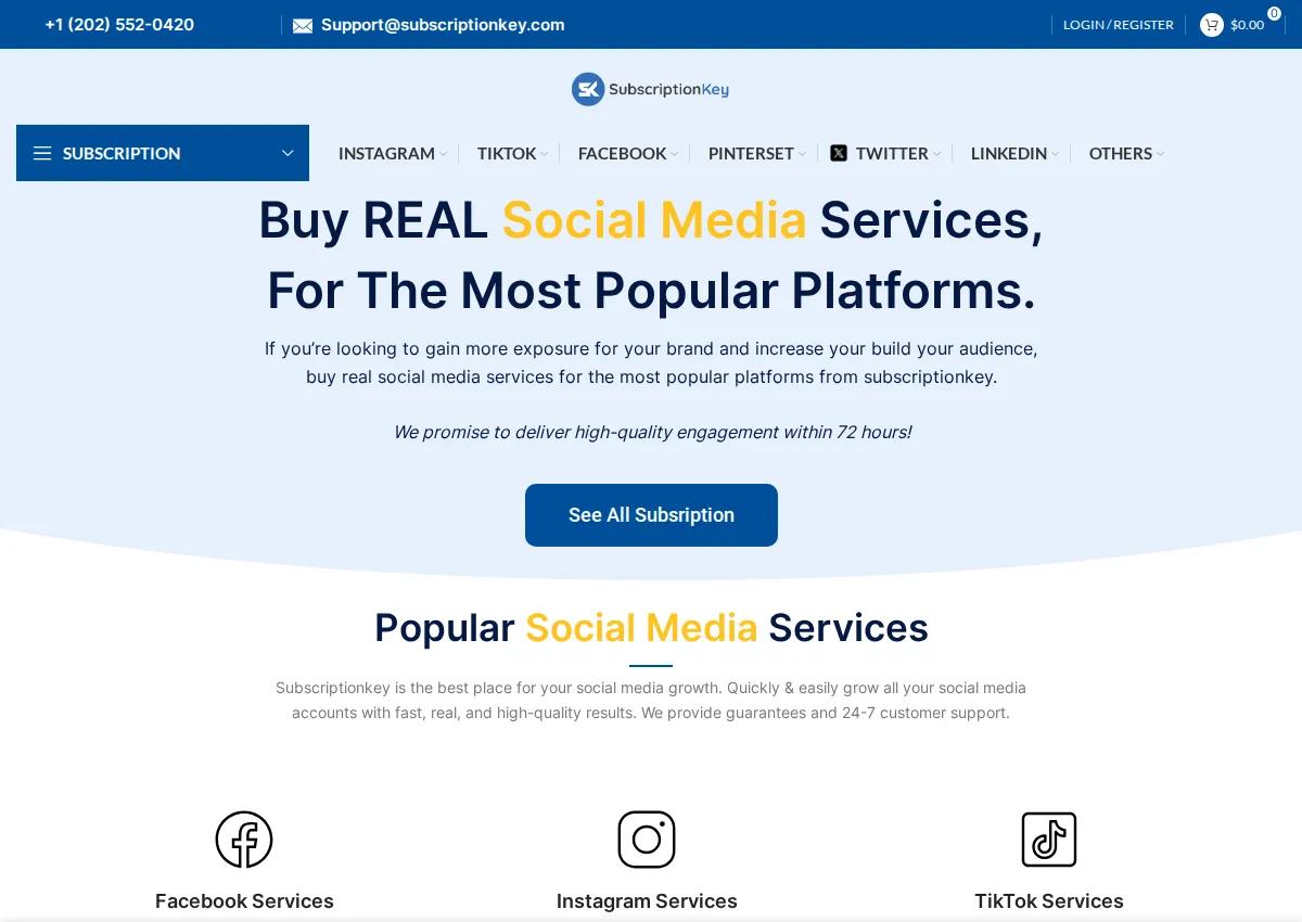 Store homepage