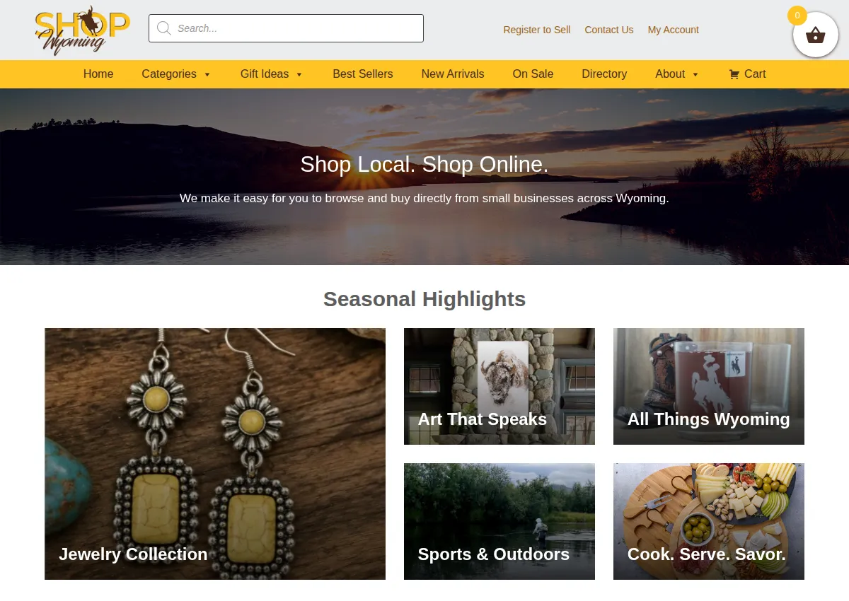 Store homepage