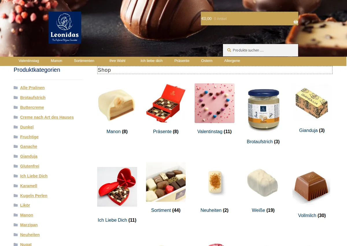 Store homepage