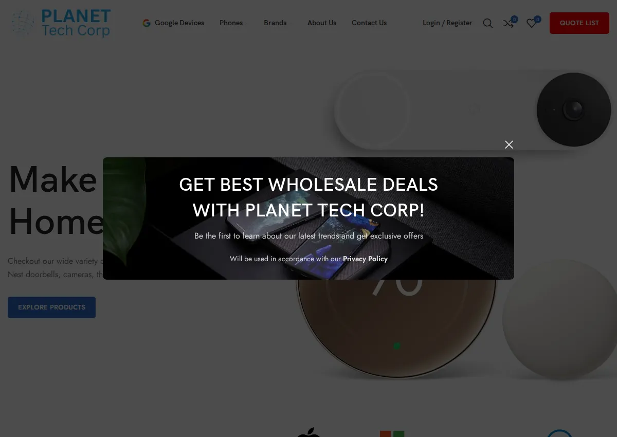 Store homepage