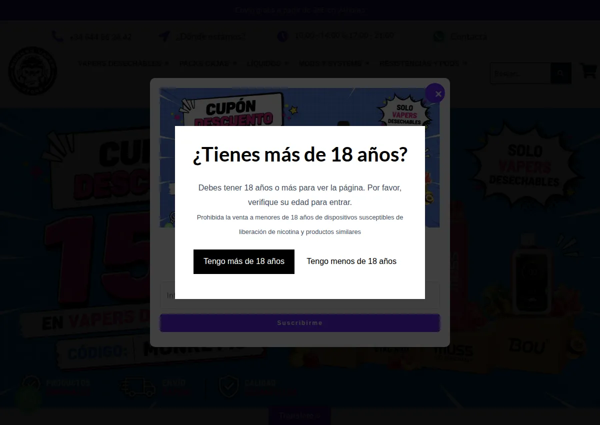 Store homepage