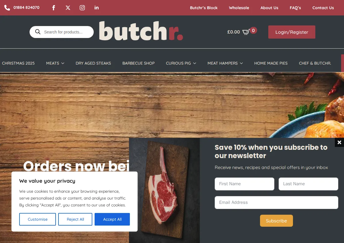 Store homepage