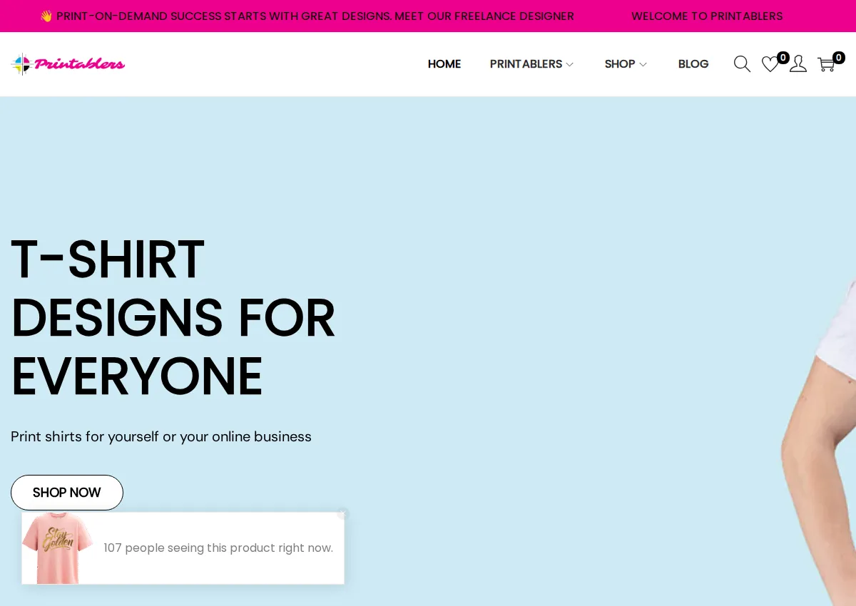 Store homepage