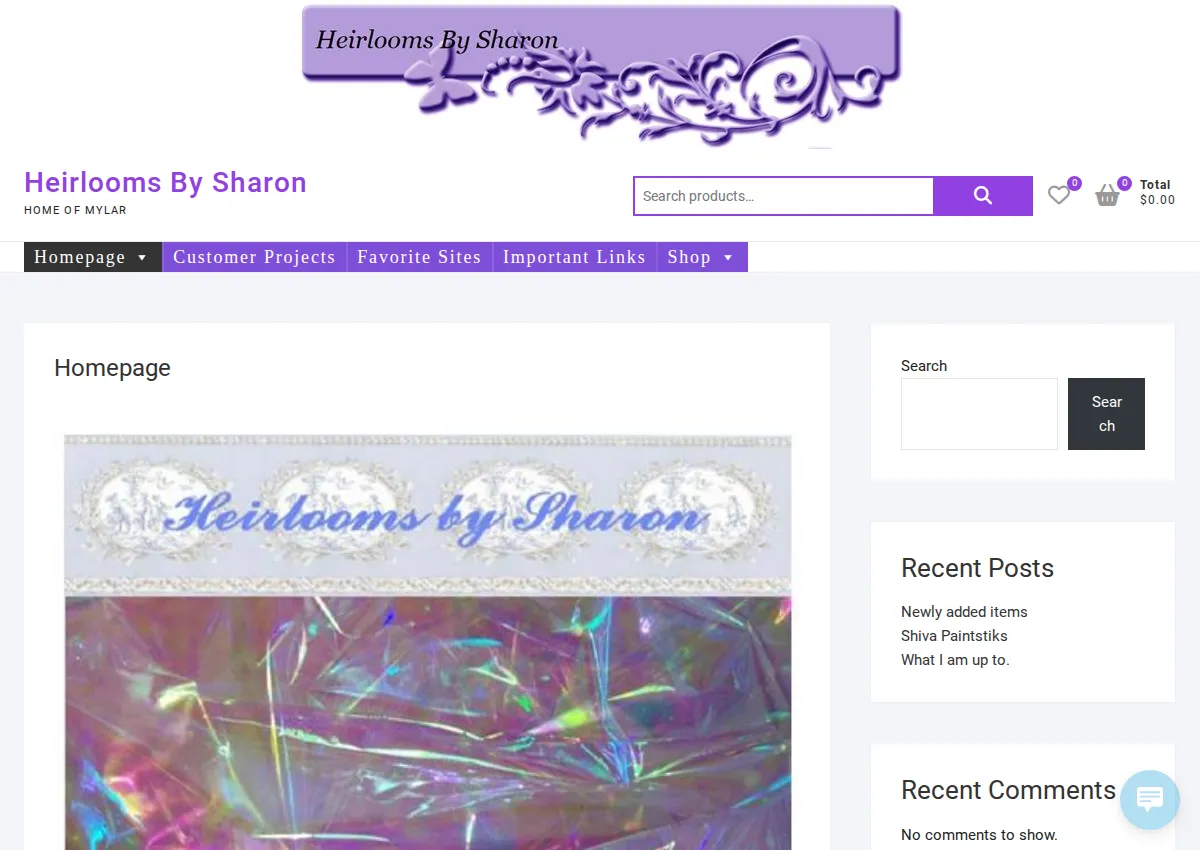 Store homepage