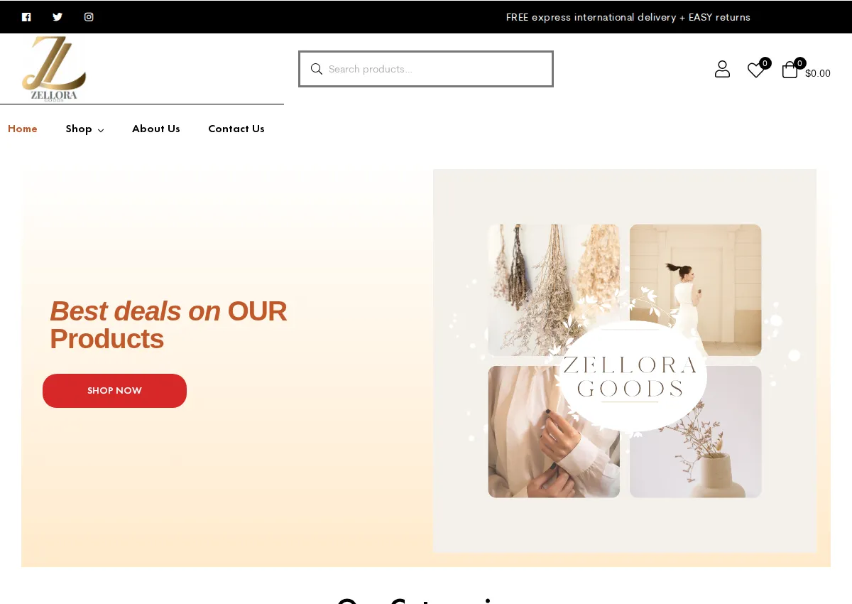 Store homepage