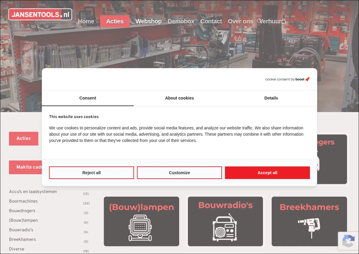 Store homepage