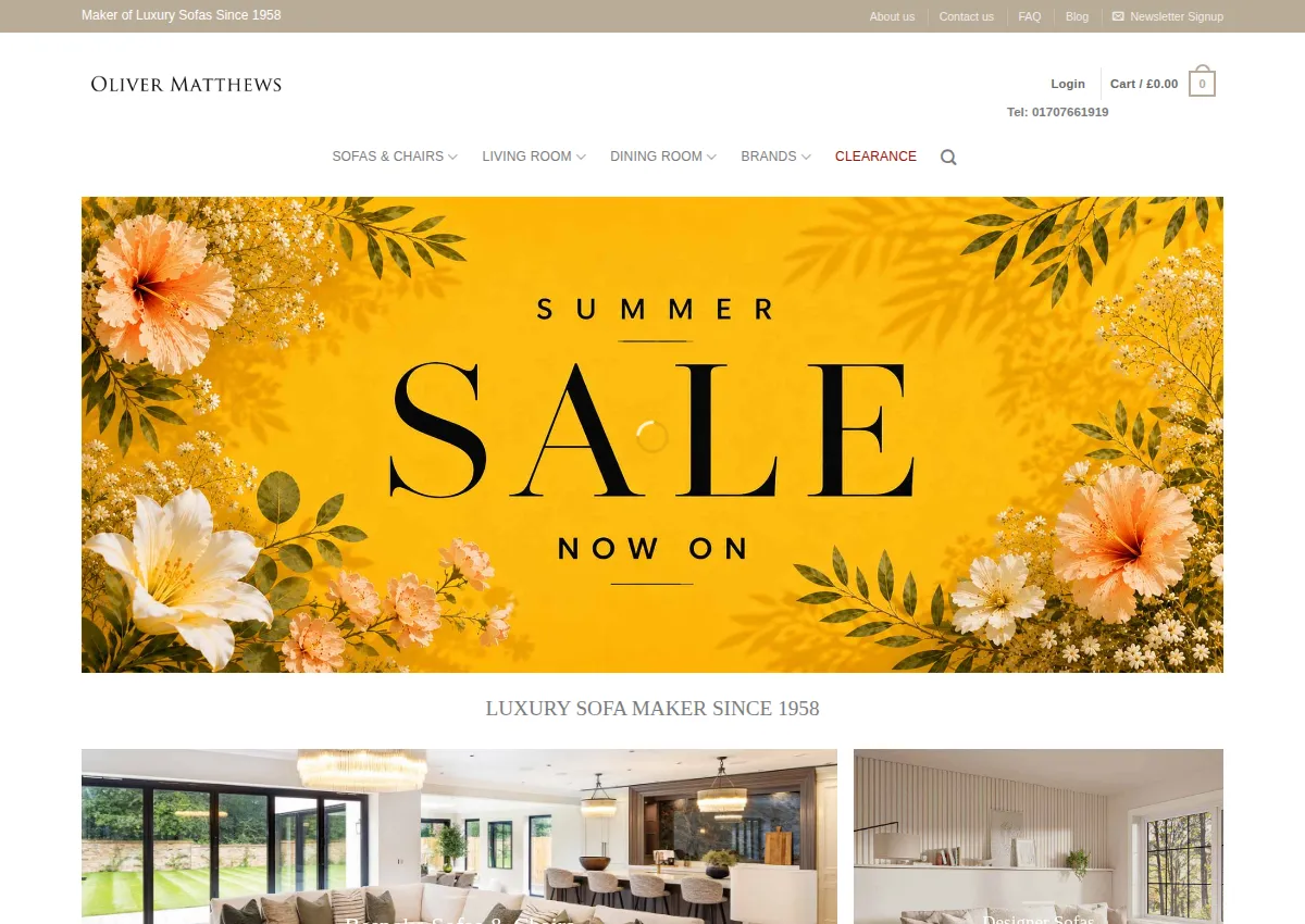 Store homepage