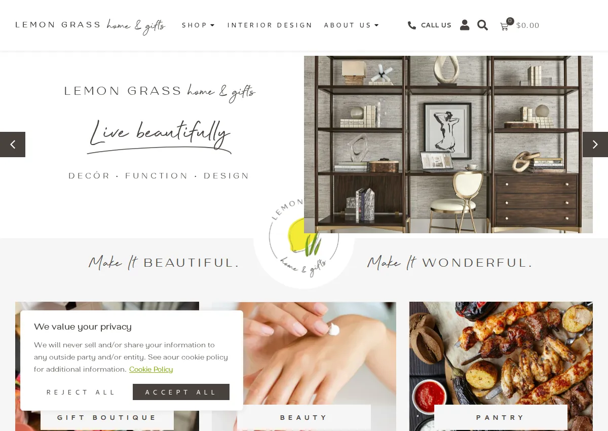 Store homepage