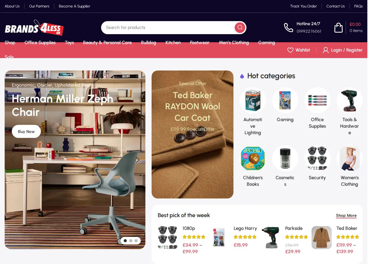 Store homepage