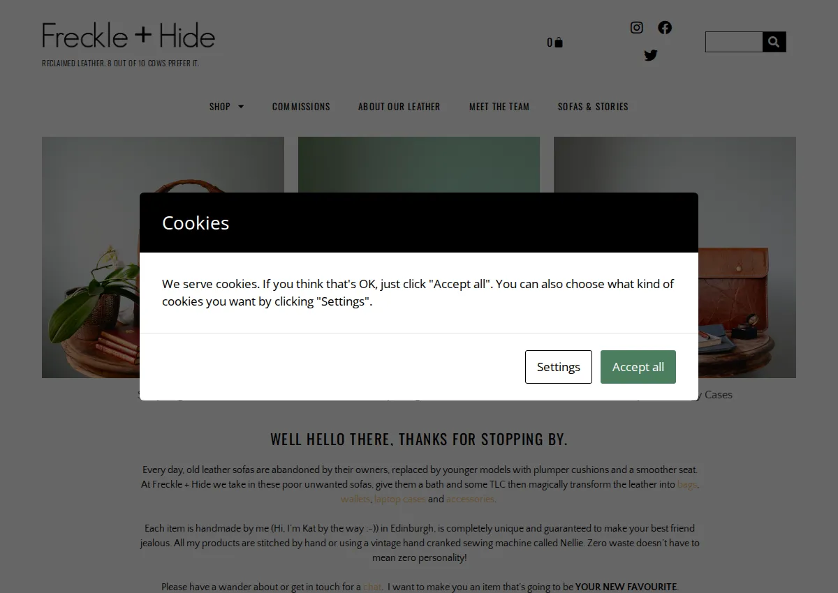 Store homepage