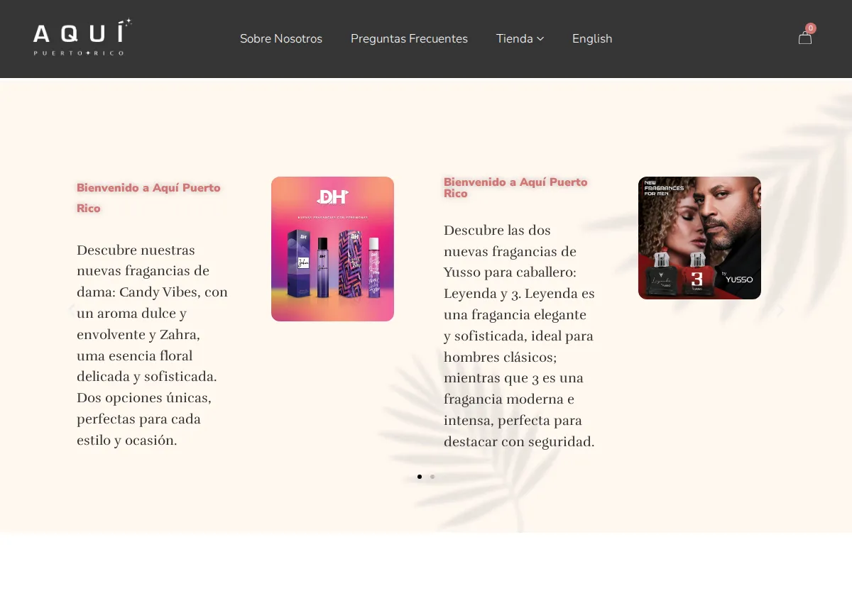 Store homepage