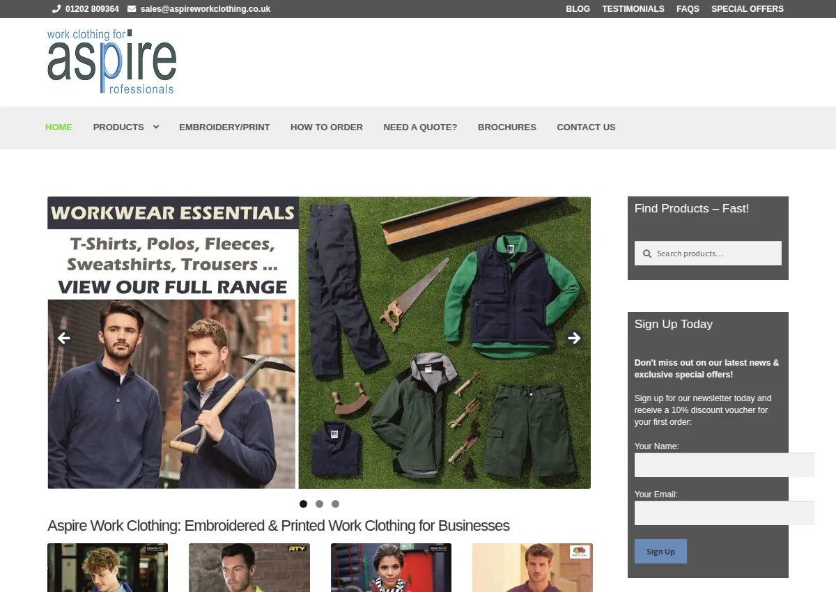 Store homepage