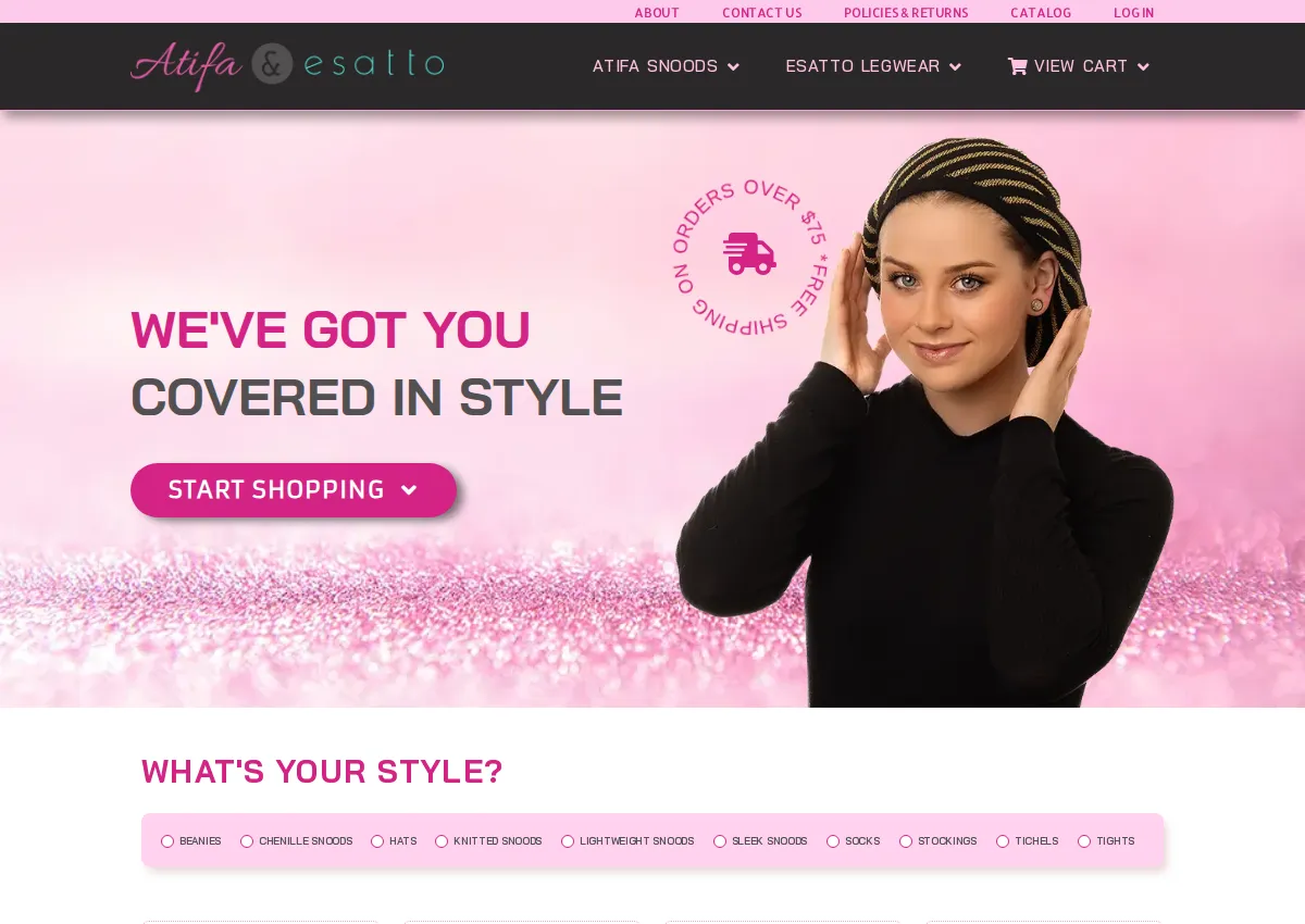 Store homepage