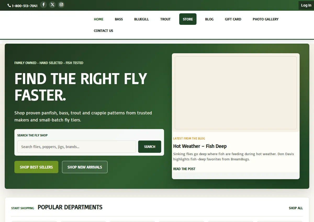 Store homepage