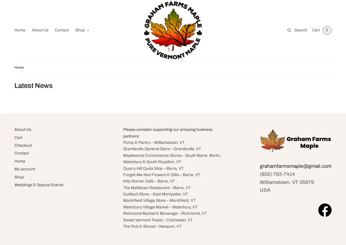 Store homepage