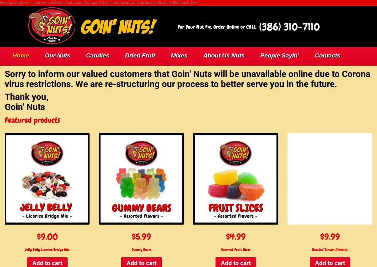 Store homepage