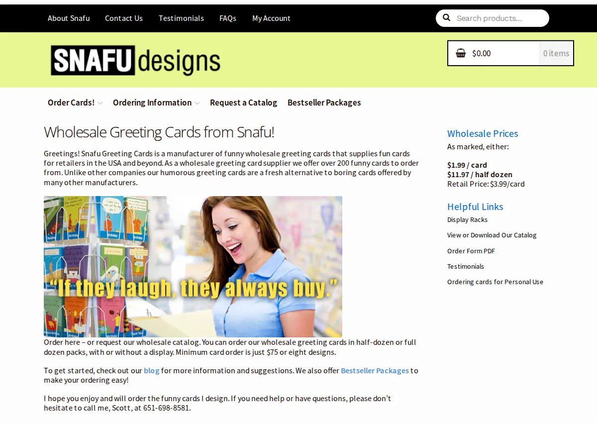 Store homepage