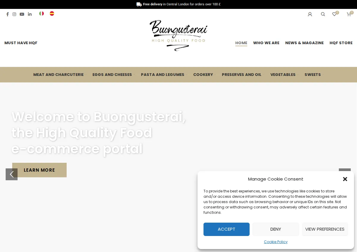 Store homepage