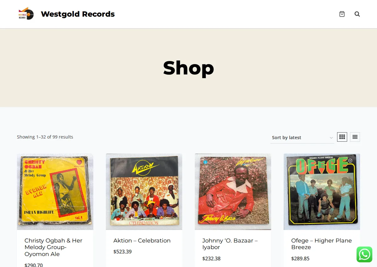 Store homepage