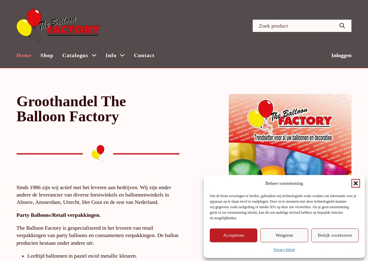 Store homepage