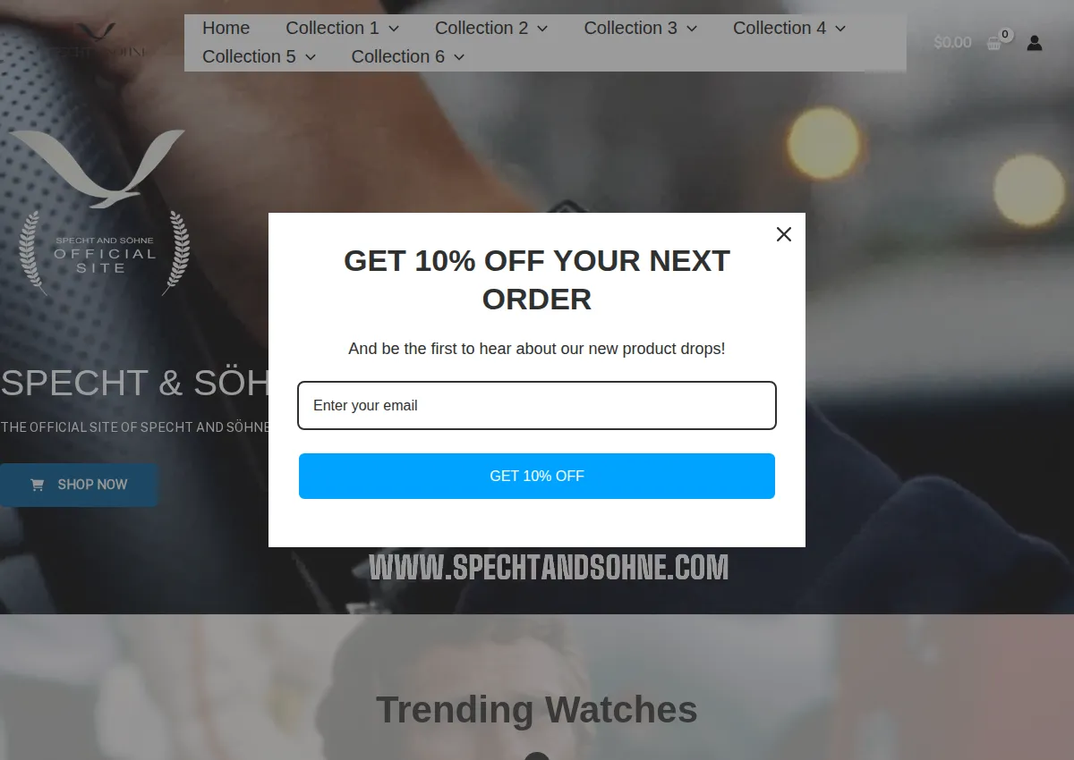 Store homepage