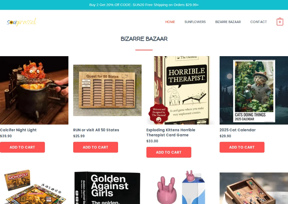Store homepage