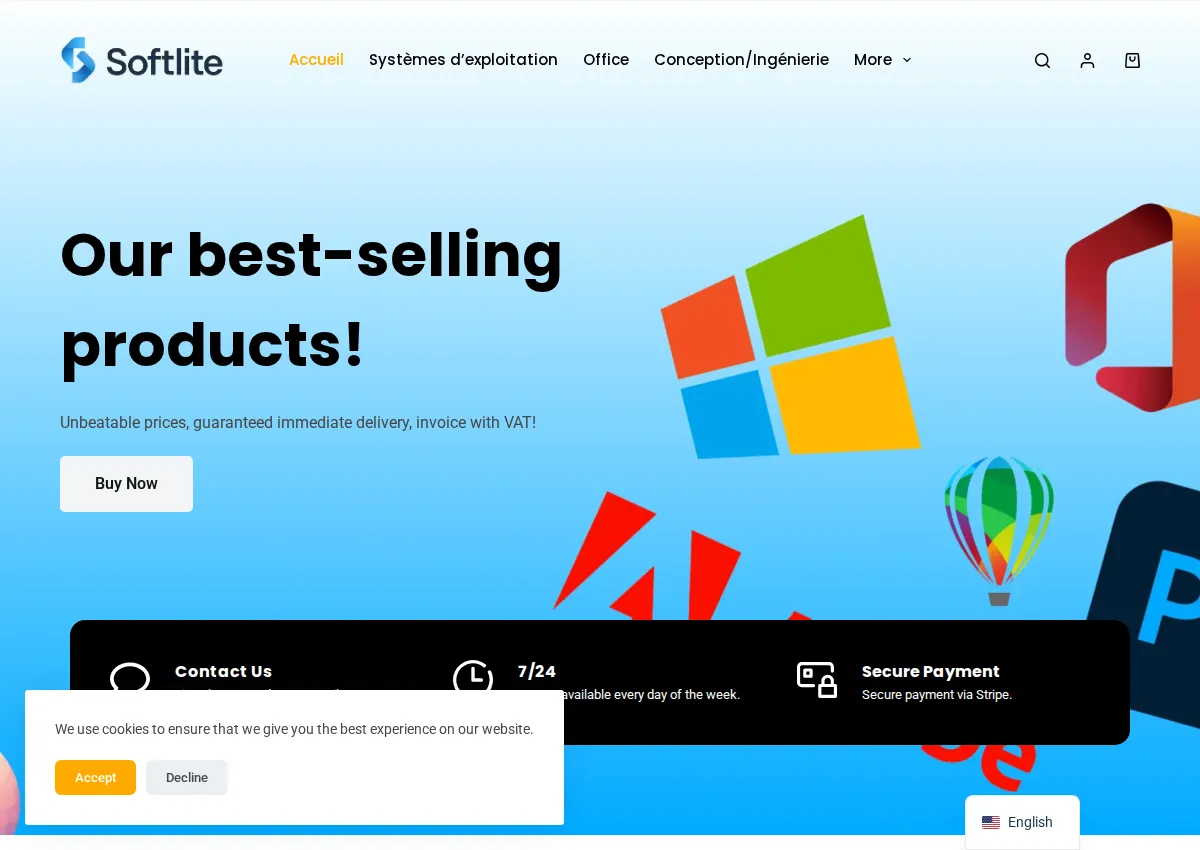 Store homepage