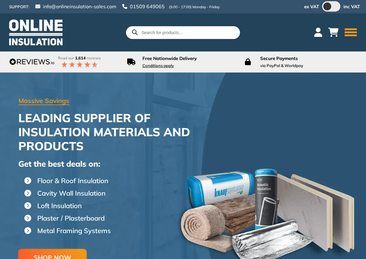 Store homepage