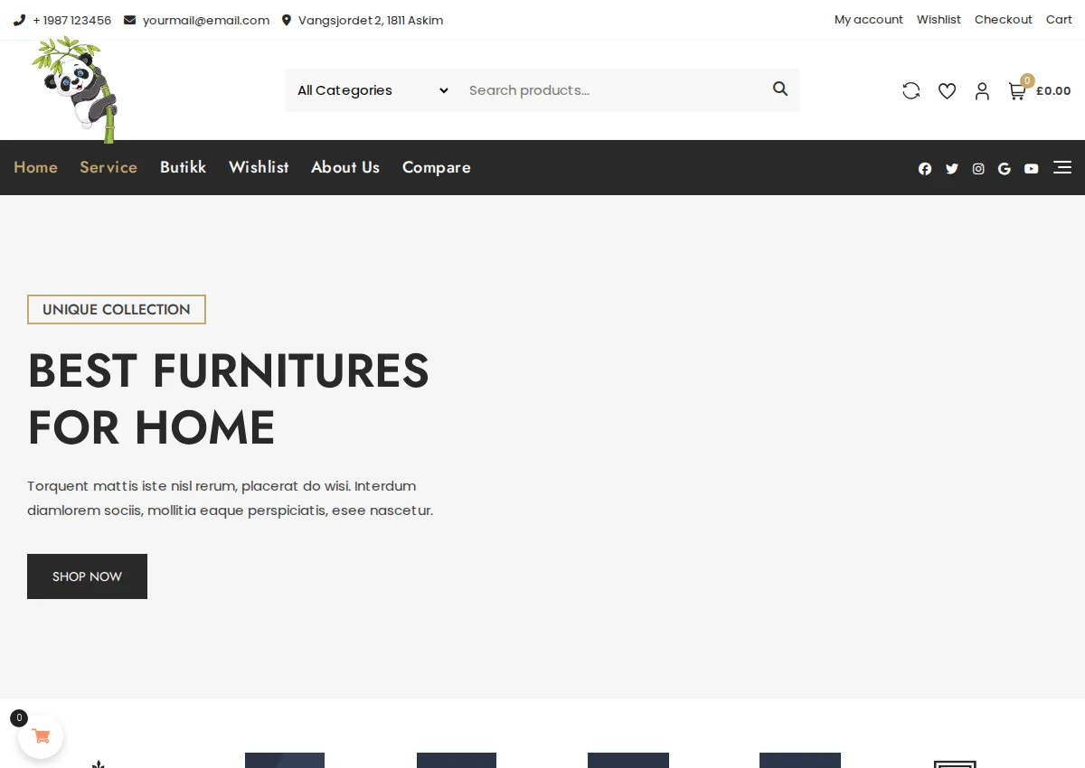 Store homepage