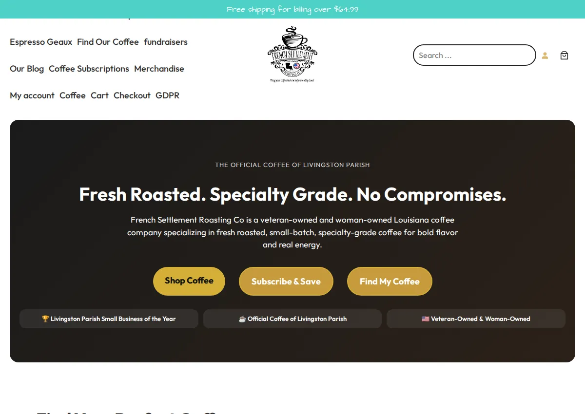 Store homepage