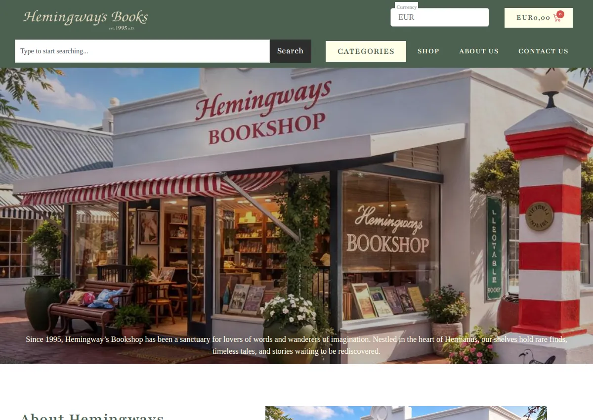 Store homepage