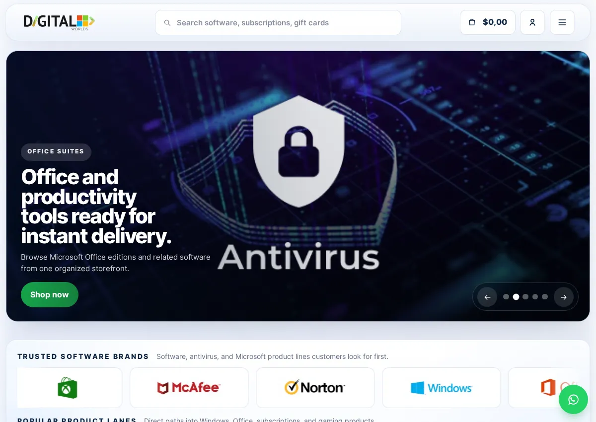 Store homepage
