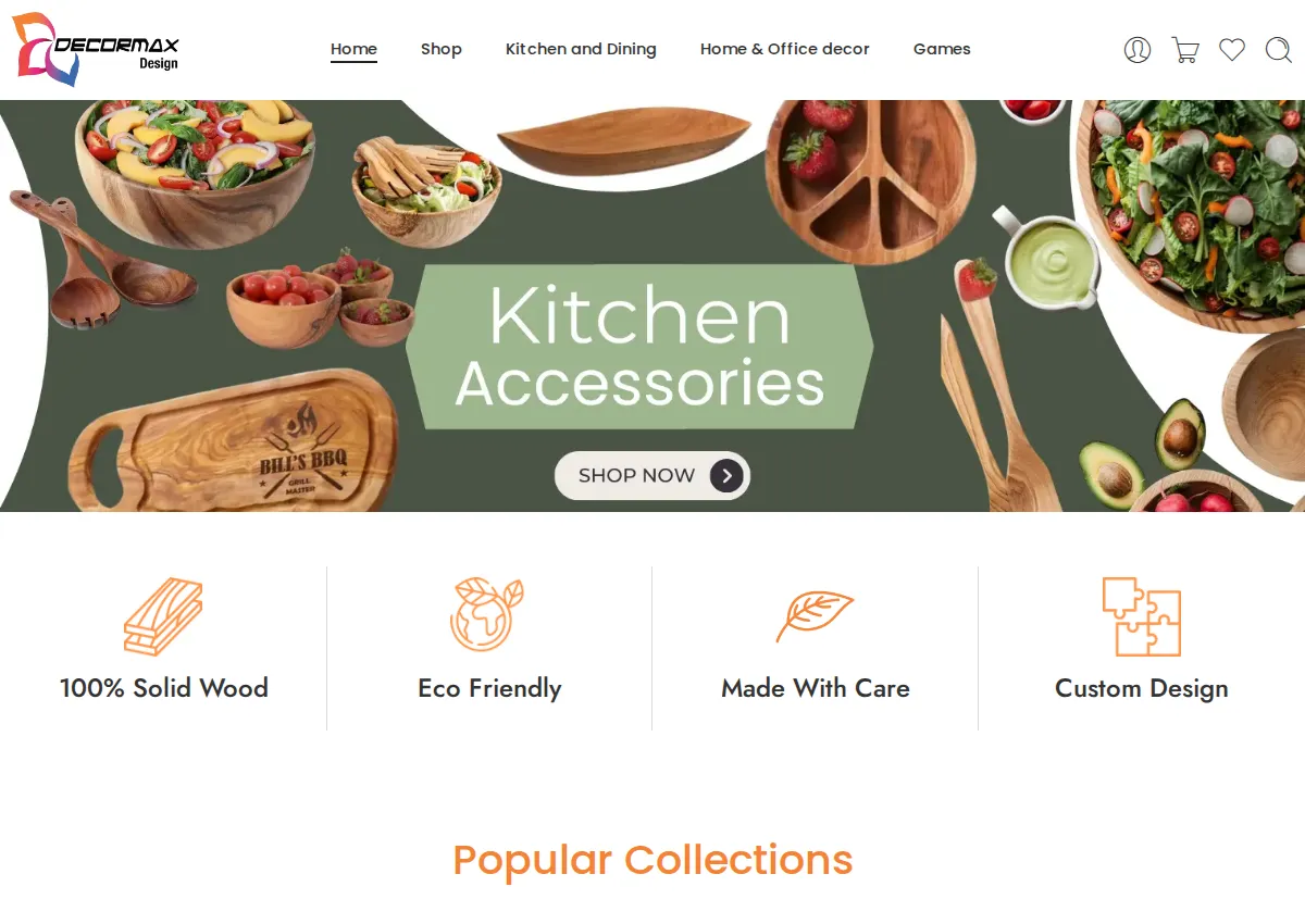Store homepage