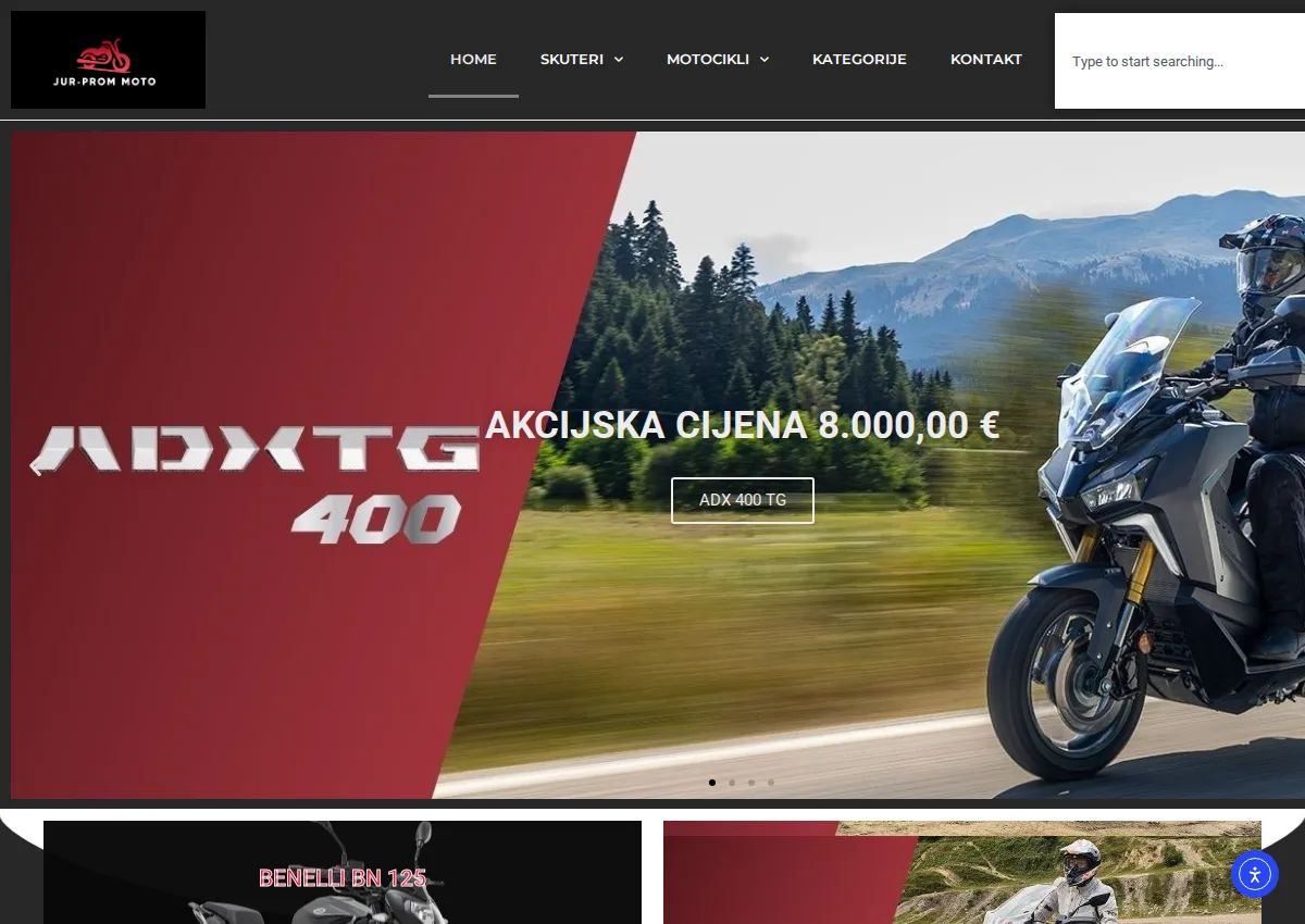 Store homepage