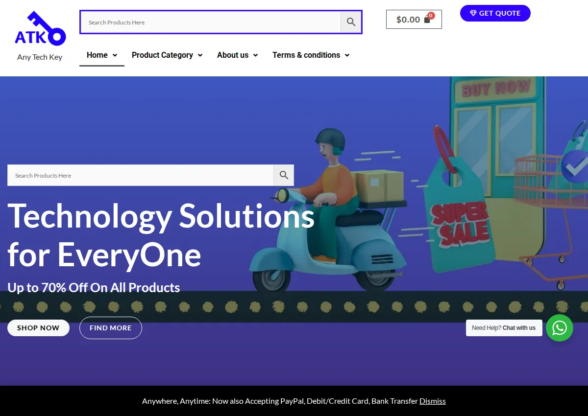 Store homepage