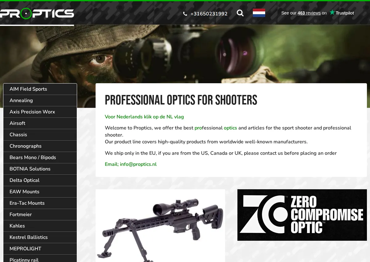 Store homepage
