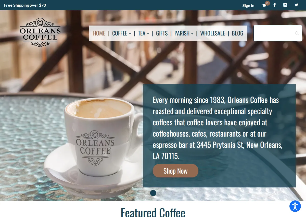 Store homepage